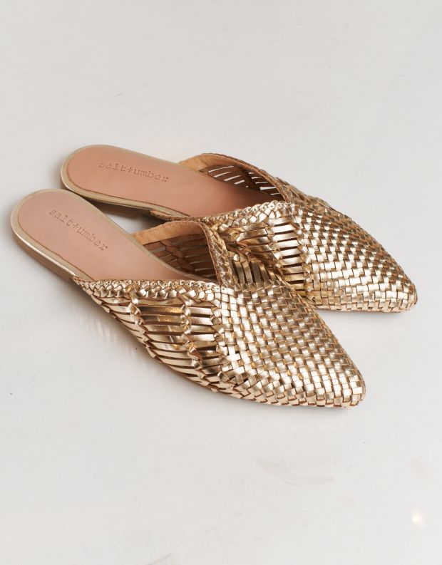 נעלי נשים - Salt+Umber - כפכפי עור ARIELLE - זהב