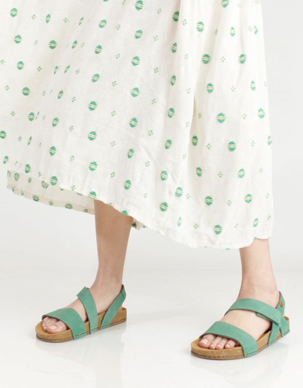 נעלי נשים - El Naturalista - סנדלי עור BALANCE - ירוק