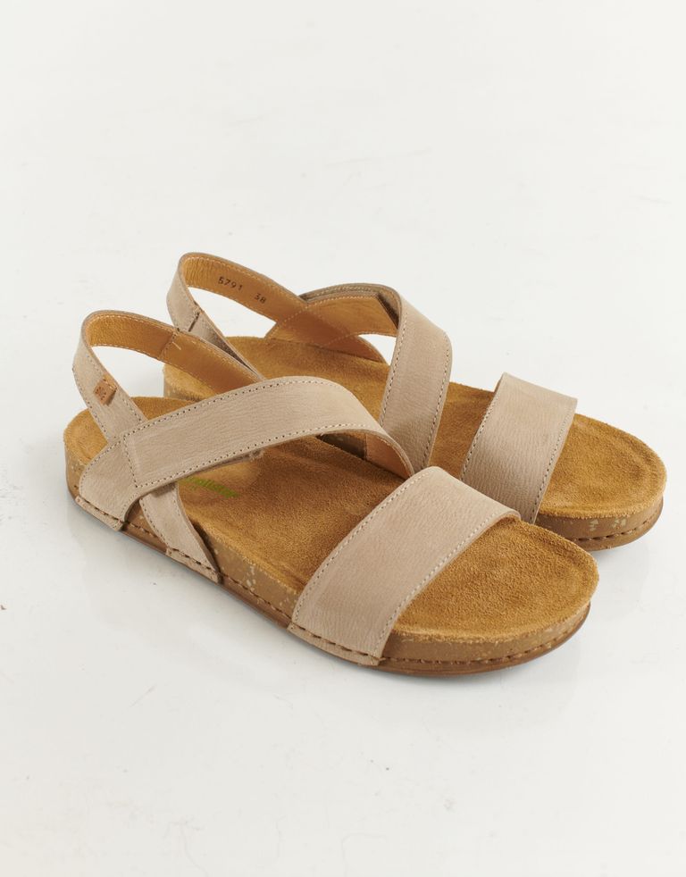 נעלי נשים - El Naturalista - סנדלי עור BALANCE - בז'2