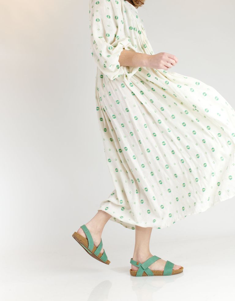 נעלי נשים - El Naturalista - סנדלי עור BALANCE - ירוק3