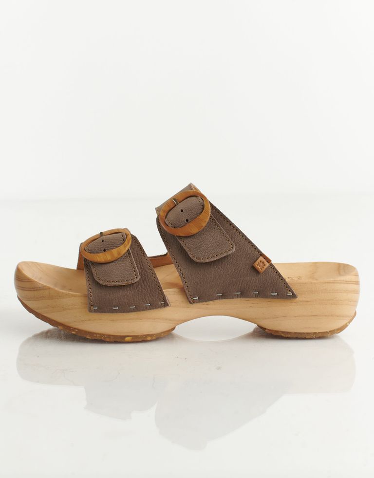 נעלי נשים - El Naturalista - כפכפי עץ רצועות SHOKUNIN - אפור