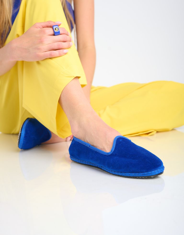נעלי נשים - Drogheria Crivellini - נעלי קטיפה PAPUSSE CLASS - כחול