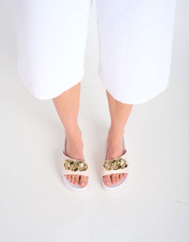נעלי נשים - voices - כפכפים SLIDE שרשרת זהב - אופוויט