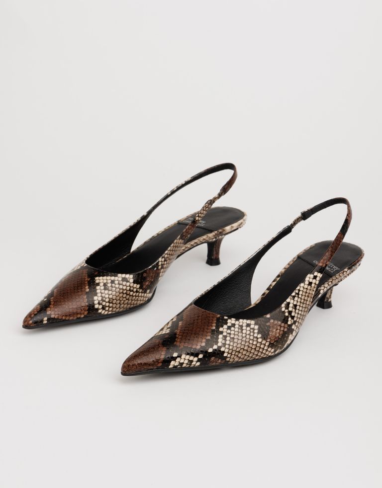 נעלי נשים - Jeffrey Campbell - נעלי סירה עם עקב PERSONA - חום נחש1