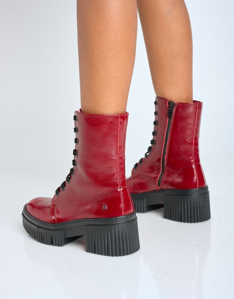 נעלי נשים - Art - מגפוני לק עם שרוכים YORK - בורדו4