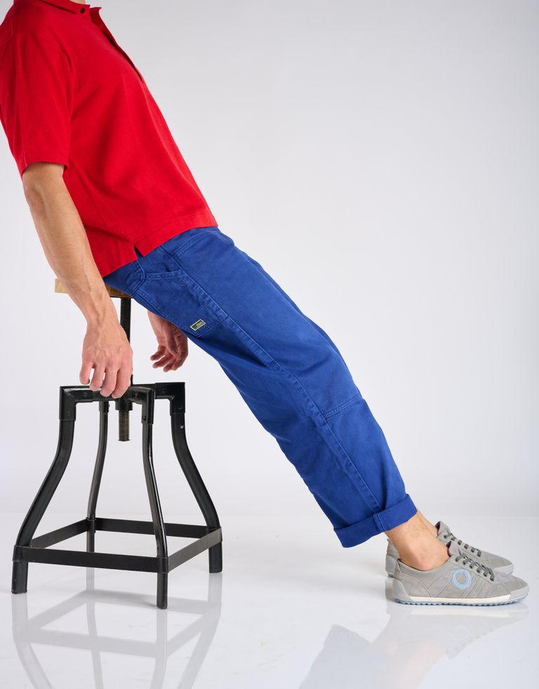 נעלי גברים - Aro - סניקרס עור ובד IDO - אפור בהיר3