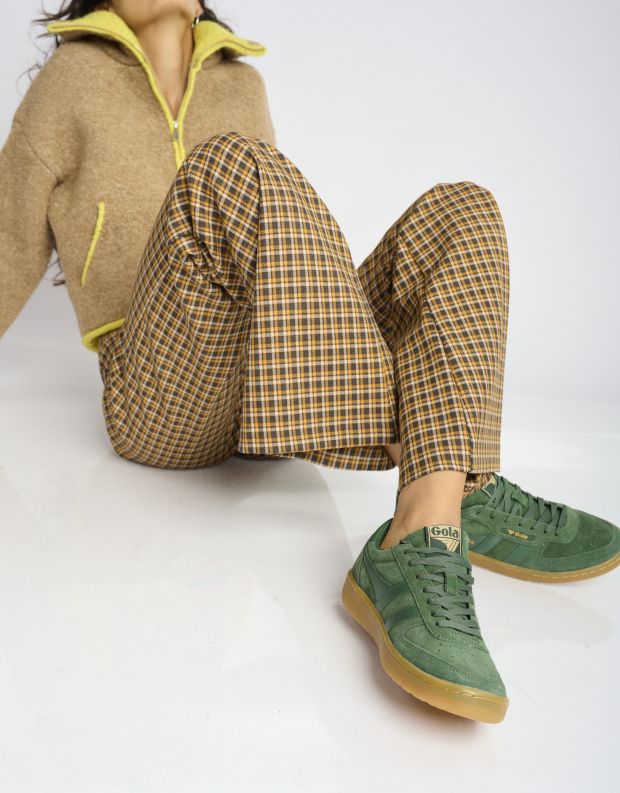 נעלי נשים - Gola - סניקרס זמש HAWK - ירוק