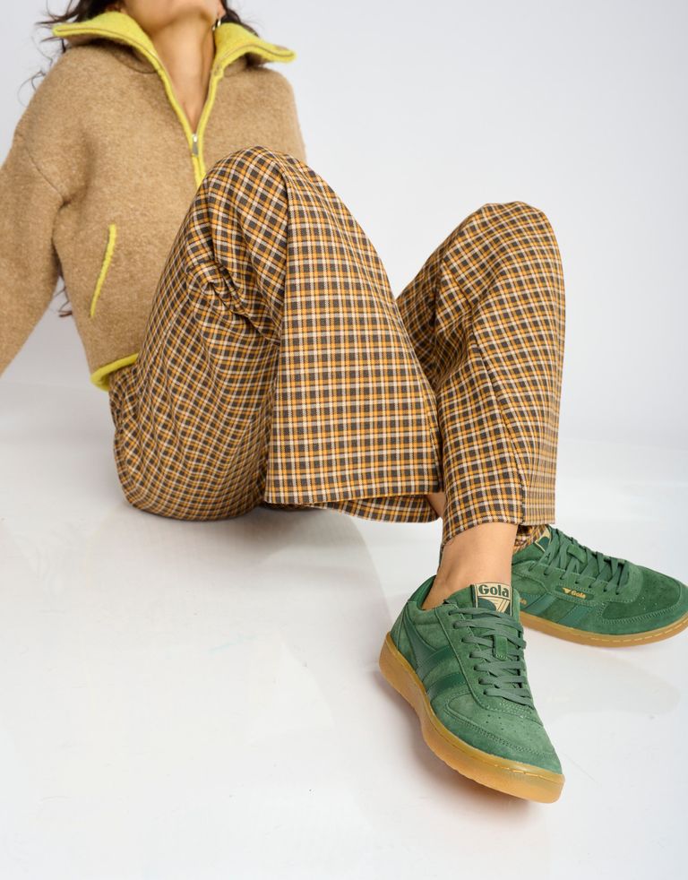 נעלי נשים - Gola - סניקרס זמש HAWK - ירוק