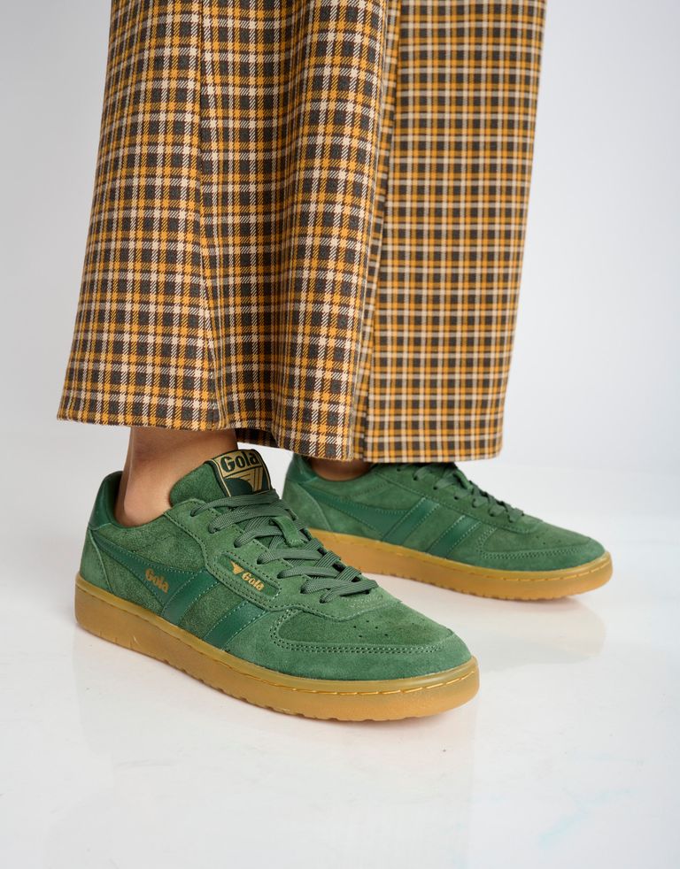 נעלי נשים - Gola - סניקרס זמש HAWK - ירוק3