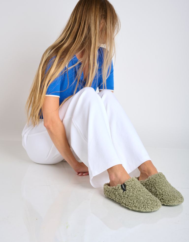 נעלי נשים - Verbenas - נעלי בית YORK CURLY - זית2