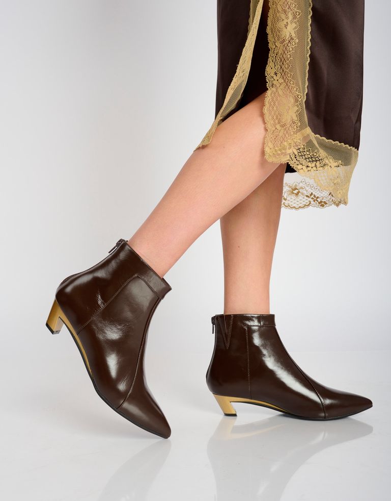 נעלי נשים - Jeffrey Campbell - מגפוני עור MISTRESS - חום כהה3