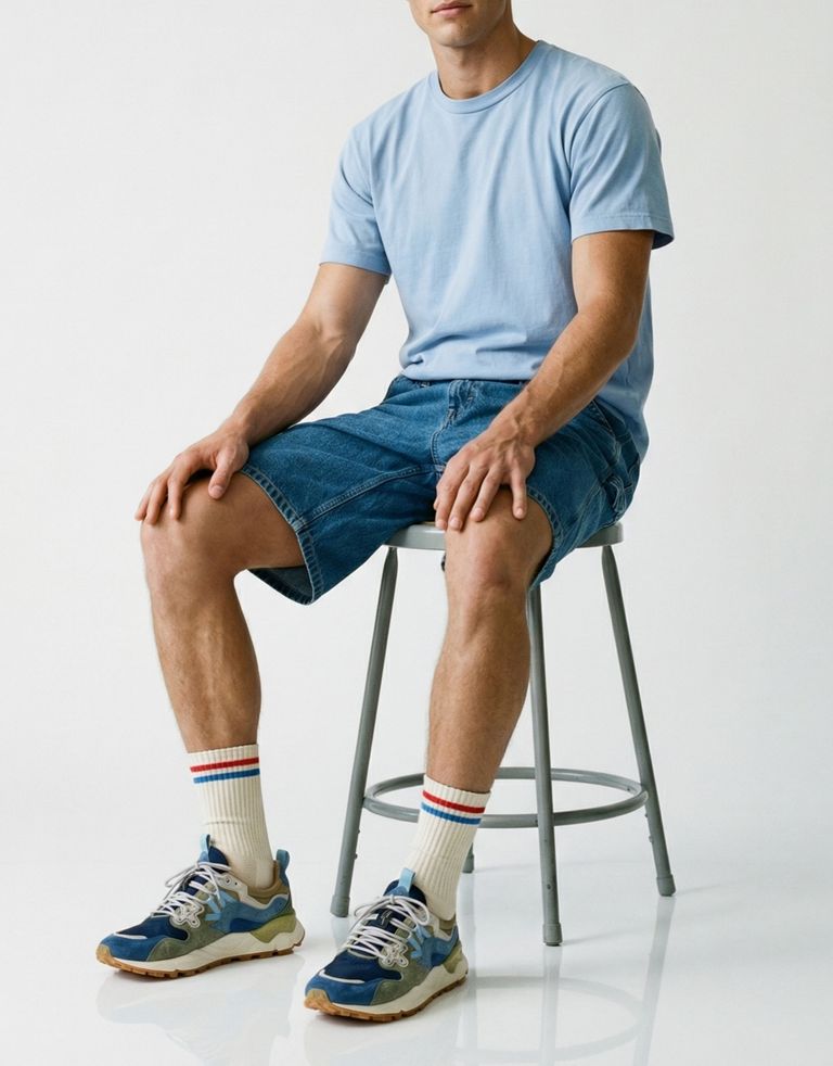 נעלי גברים - Flower Mountain - סניקרס צבעוניות YAMANO - כחול כהה1