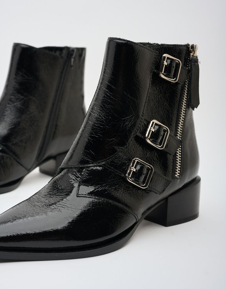 נעלי נשים - Jeffrey Campbell - מגפוני עור DUCKI - שחור מיוחד2