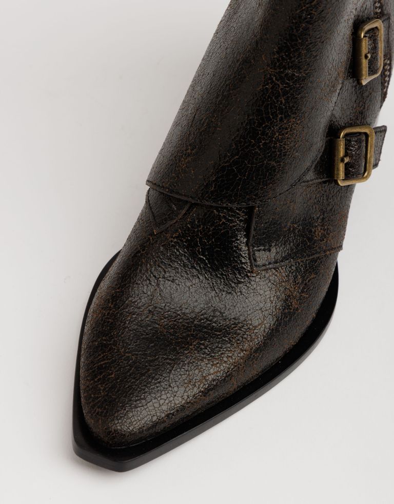 נעלי נשים - Jeffrey Campbell - מגפוני עור DUCKI - חום3