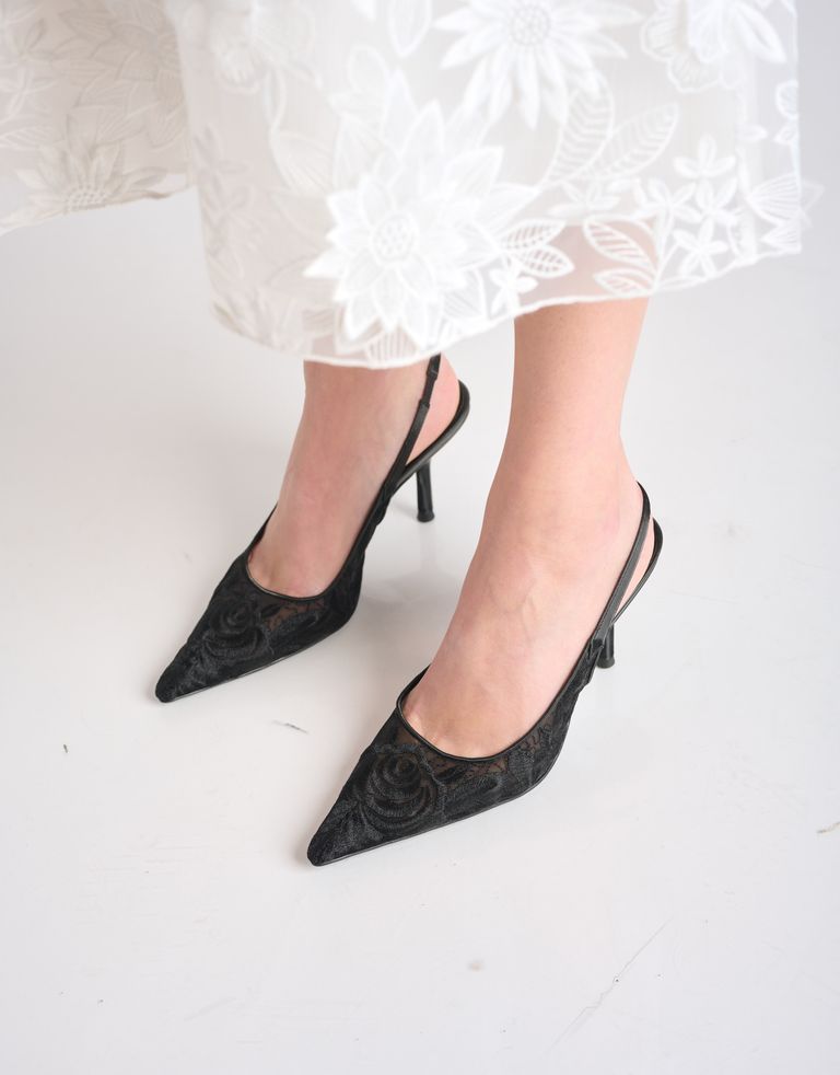 נעלי נשים - Jeffrey Campbell - נעלי סירה LOFFICELE תחרה - שחור3