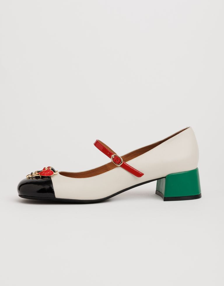 נעלי נשים - Jeffrey Campbell - נעלי בובה JITTERBURG - לבן   שחור3