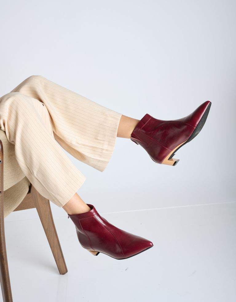 נעלי נשים - Jeffrey Campbell - מגפוני עור MISTRESS - בורדו3