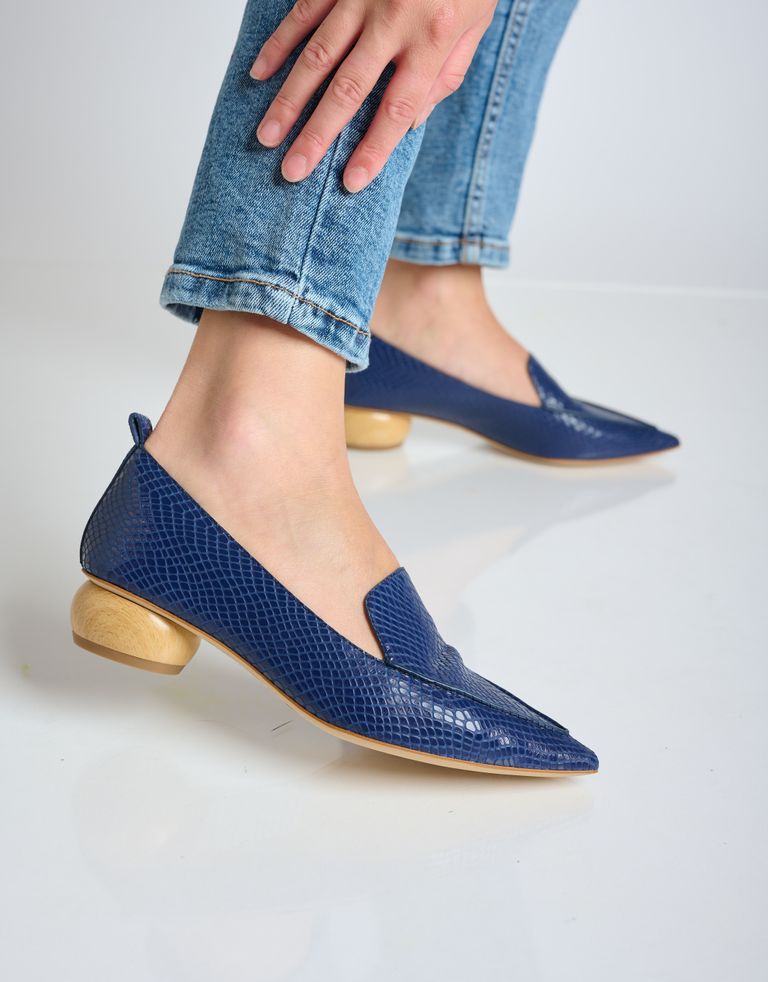 נעלי נשים - Jeffrey Campbell - נעלי סירה VIONA  נחש - כחול