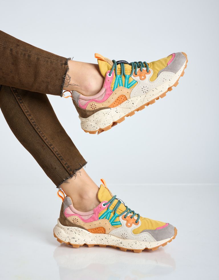 נעלי נשים - Flower Mountain - סניקרס YAMANO 3 - צהוב   אפור1