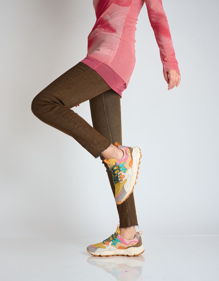 נעלי נשים - Flower Mountain - סניקרס YAMANO 3 - צהוב   אפור2