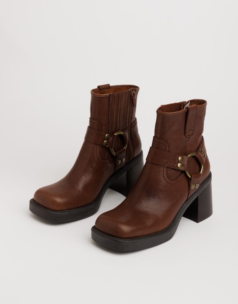 נעלי נשים - Jeffrey Campbell - מגפוני  עקב OPERATOR - חום2