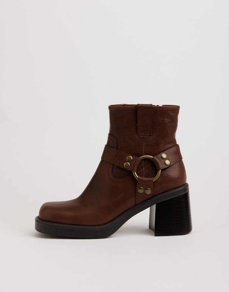 נעלי נשים - Jeffrey Campbell - מגפוני  עקב OPERATOR - חום4