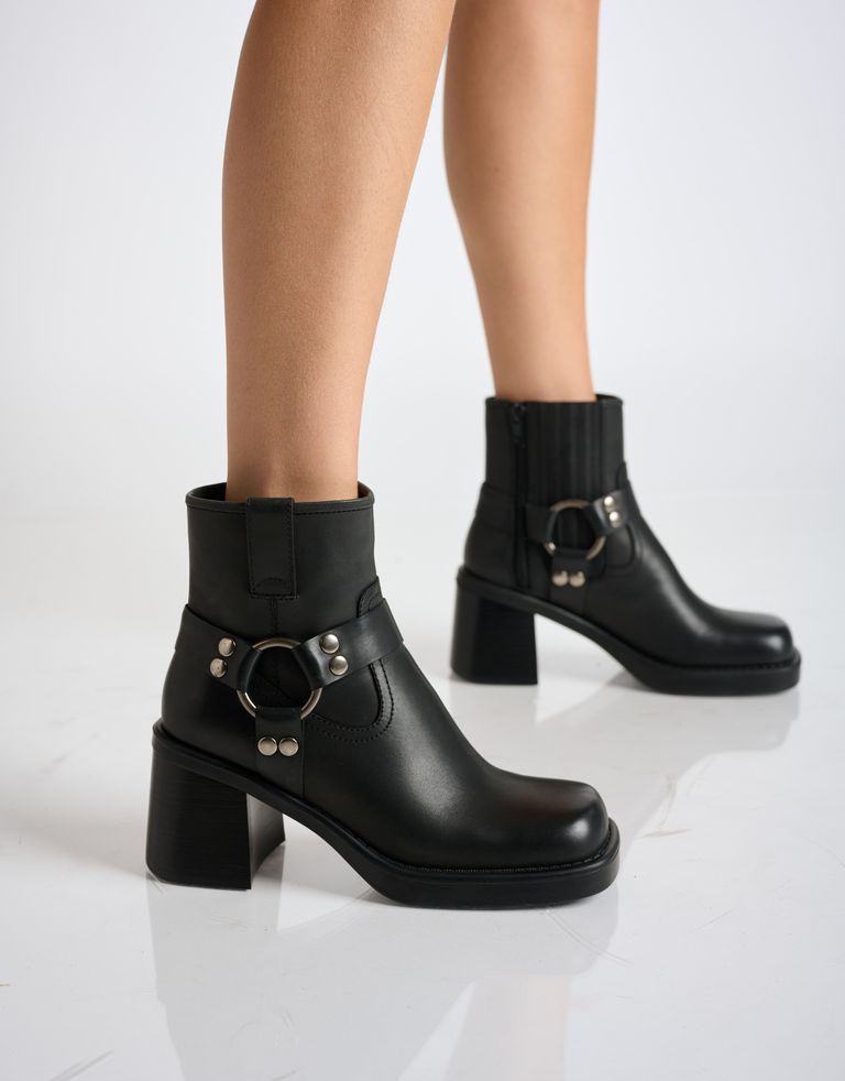 נעלי נשים - Jeffrey Campbell - מגפוני  עקב OPERATOR - שחור2