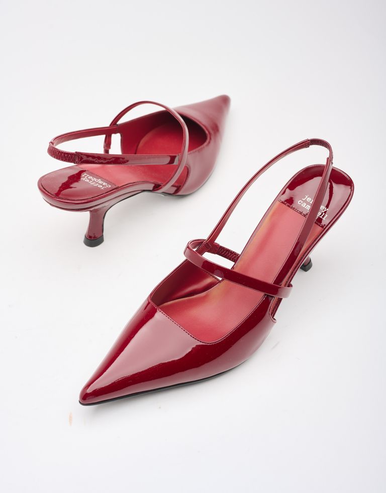 נעלי נשים - Jeffrey Campbell - נעלי סירה עם עקב TANYA - אדום2