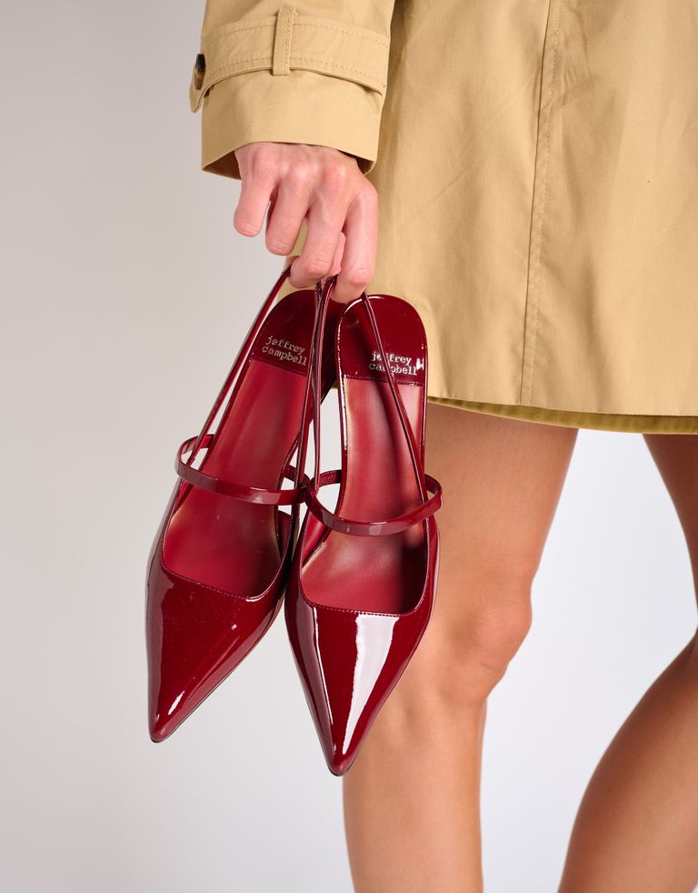 נעלי נשים - Jeffrey Campbell - נעלי סירה עם עקב TANYA - אדום3