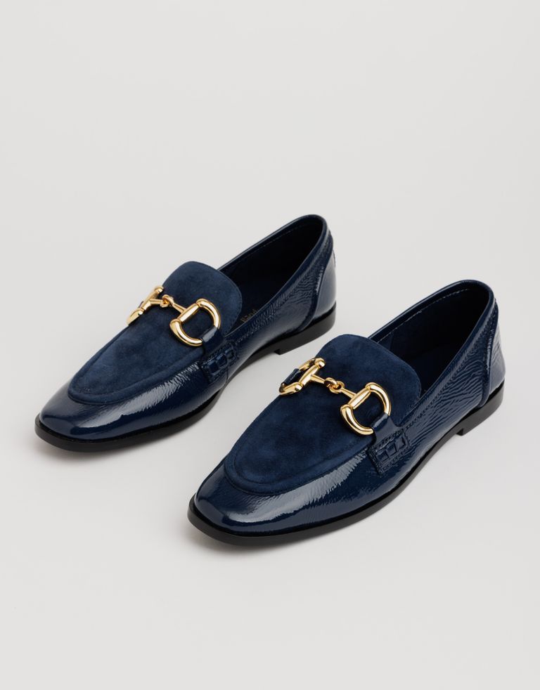 נעלי נשים - Jeffrey Campbell - נעלי מוקסין VELVITEEN - כחול3