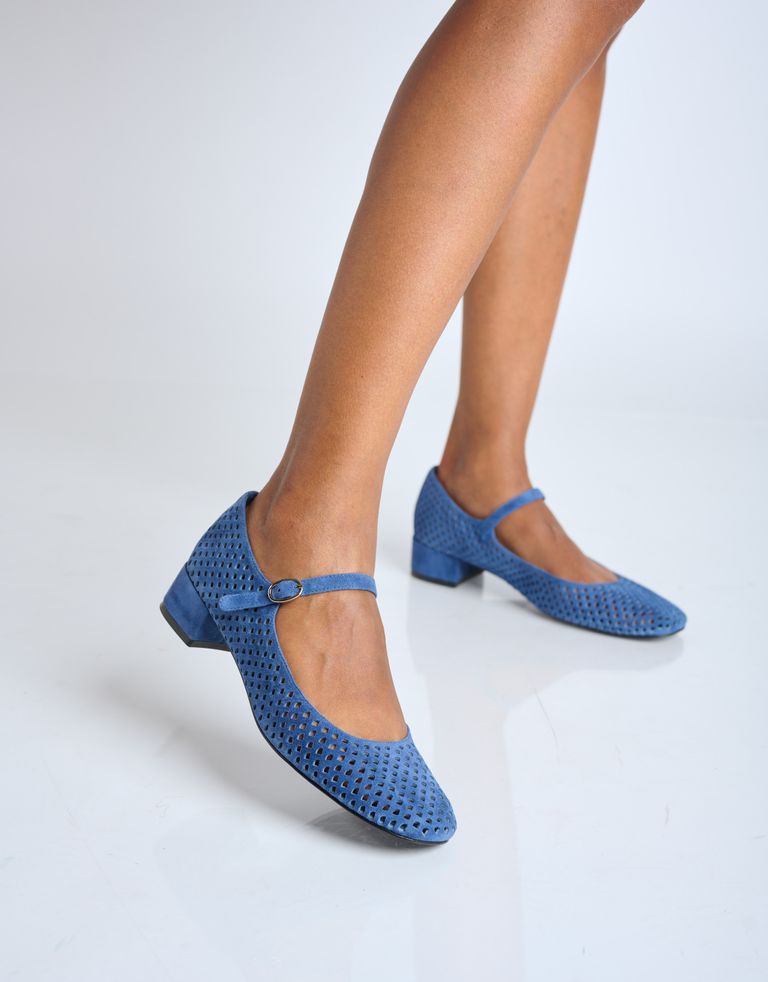 נעלי נשים - Jeffrey Campbell - נעלי בובה מזמש TOPTIER - כחול2