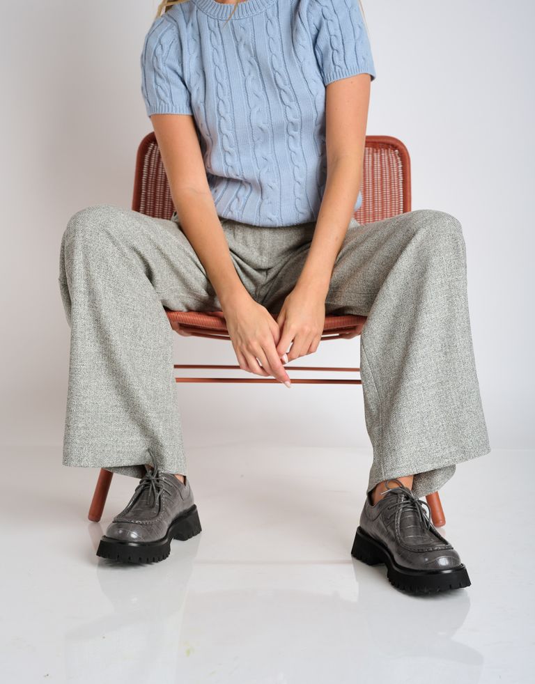 נעלי נשים - Jeffrey Campbell - נעלי אוקספורד WRITER CROC - אפור3