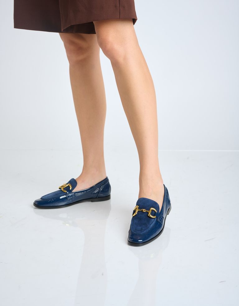 נעלי נשים - Jeffrey Campbell - נעלי מוקסין VELVITEEN - כחול4