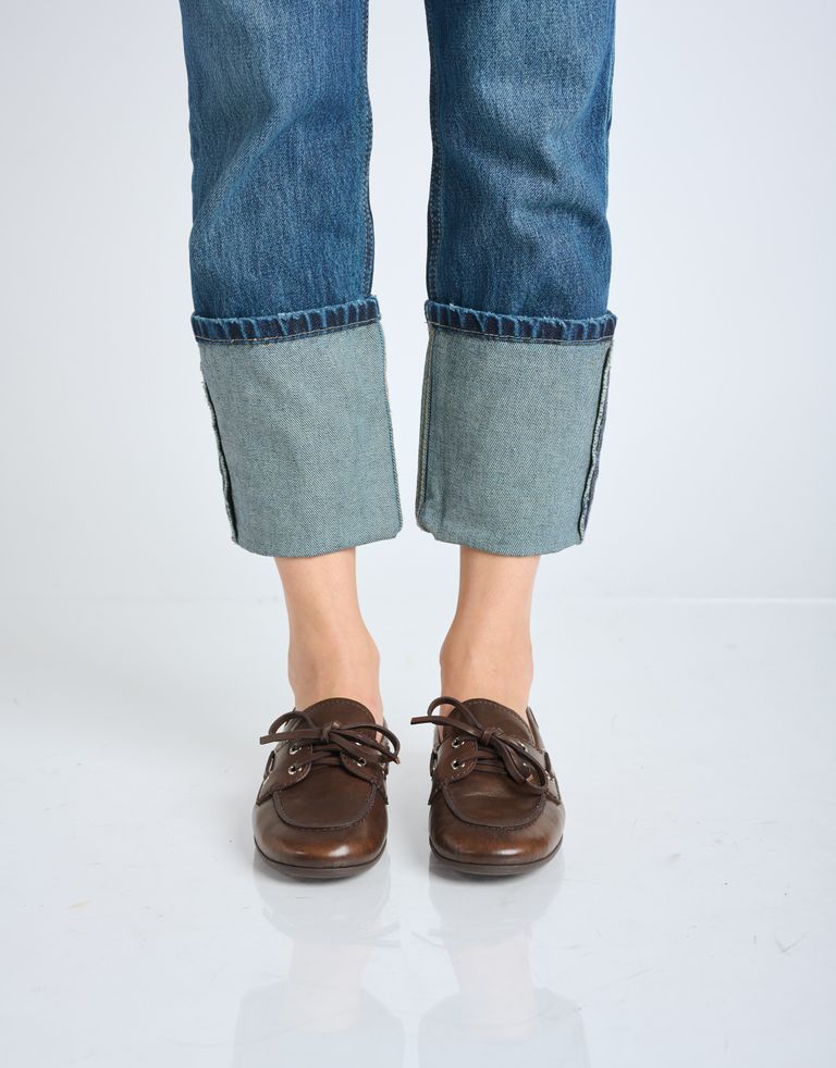 נעלי נשים - Jeffrey Campbell - נעלי מוקסין מעור BOAST - חום3