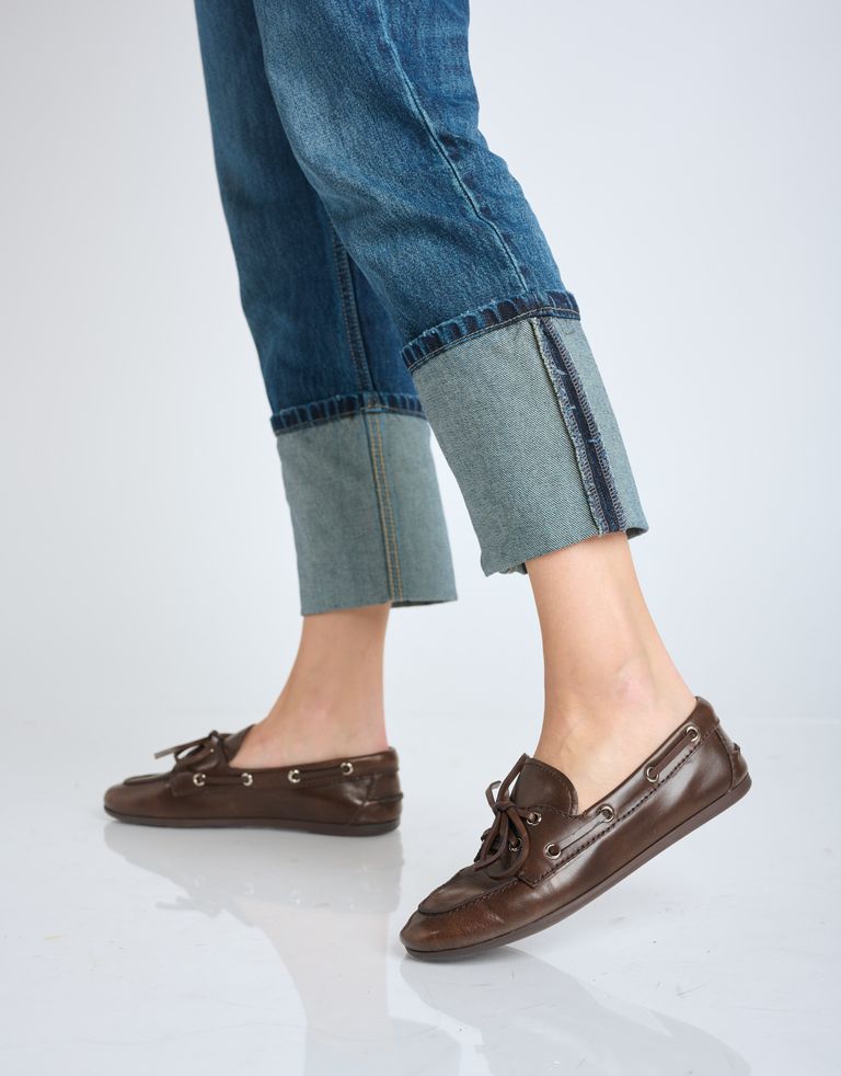 נעלי נשים - Jeffrey Campbell - נעלי מוקסין מעור BOAST - חום4