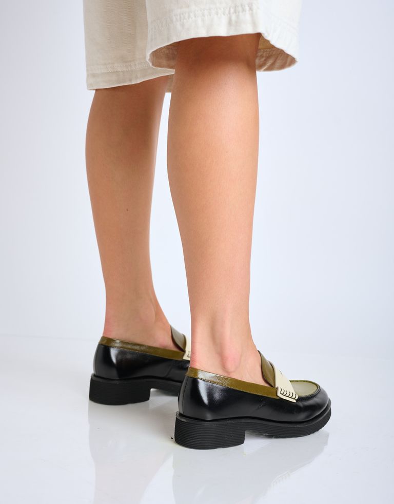 נעלי נשים - Jeffrey Campbell - מוקסינים צבעונים LENNA - שחור ירוק4