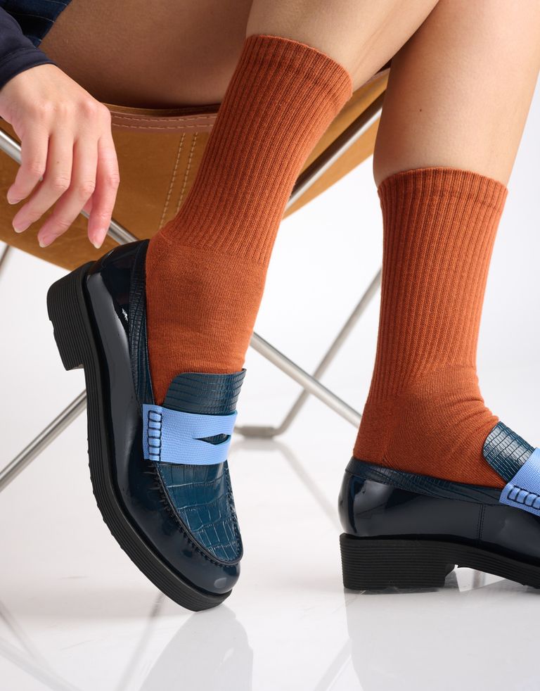 נעלי נשים - Jeffrey Campbell - מוקסינים משולבים LENNA - כחול2