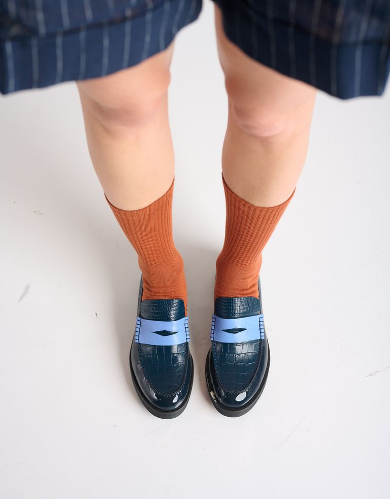 נעלי נשים - Jeffrey Campbell - מוקסינים משולבים LENNA - כחול4