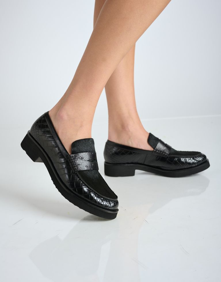 נעלי נשים - Jeffrey Campbell - מוקסינים משולבים LENNA F - שחור4