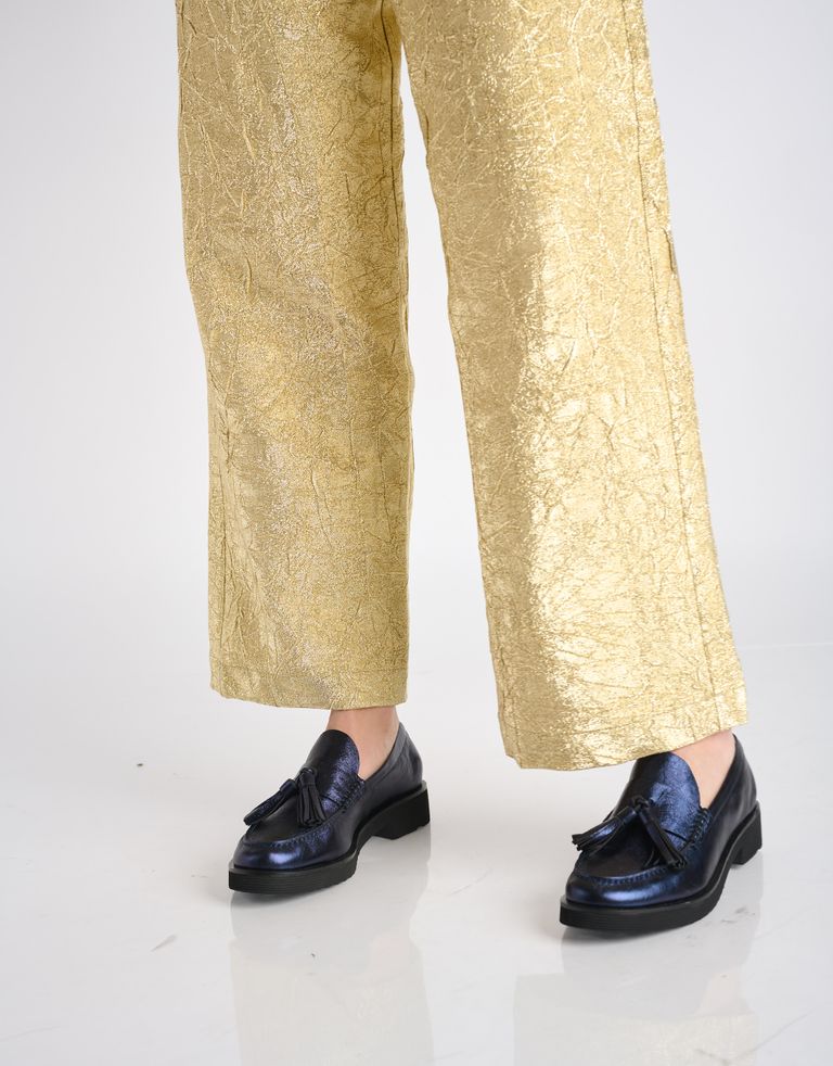 נעלי נשים - Jeffrey Campbell - מוקסיניים LENNA עם גדילים - כחול2