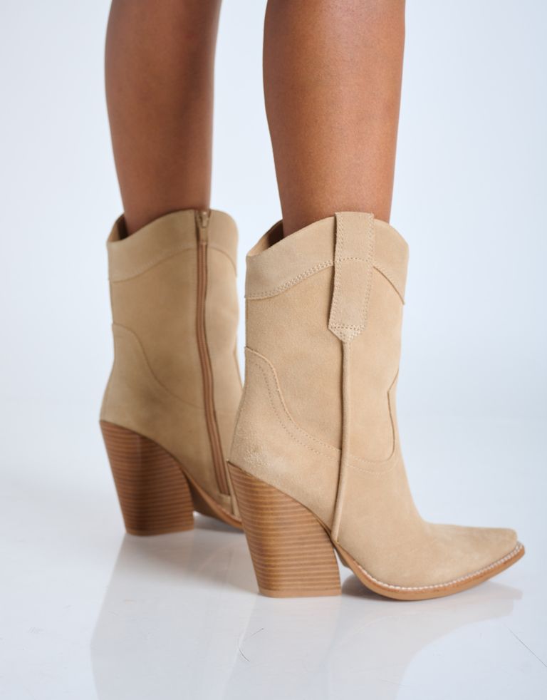 נעלי נשים - Jeffrey Campbell - מגפי בוקרים MI AMIGO - בז'3