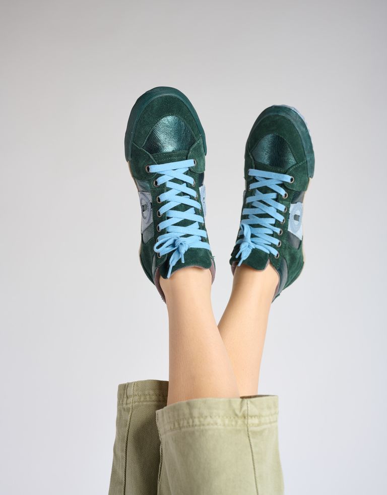 נעלי נשים - Aro - סניקרס גבוהות מטאליות IDO - ירוק2