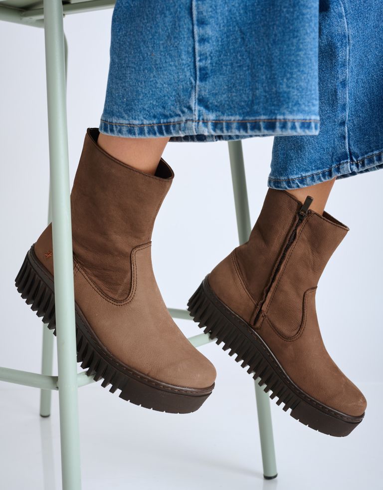 נעלי נשים - Art - מגפוני פלטפורמה BRIGHTON - חום2