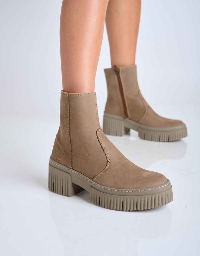 נעלי נשים - Art - מגפוני פלטפורמה YORK - אפור חום2