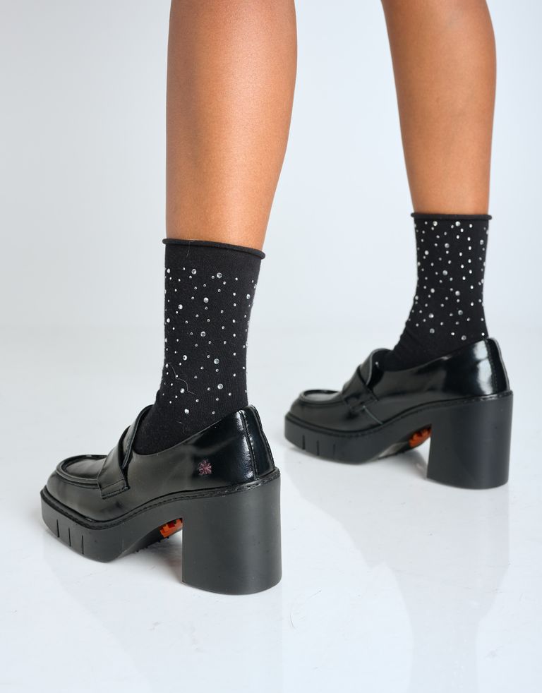 נעלי נשים - Art - מוקסינים עם עקב  BERNA - שחור2