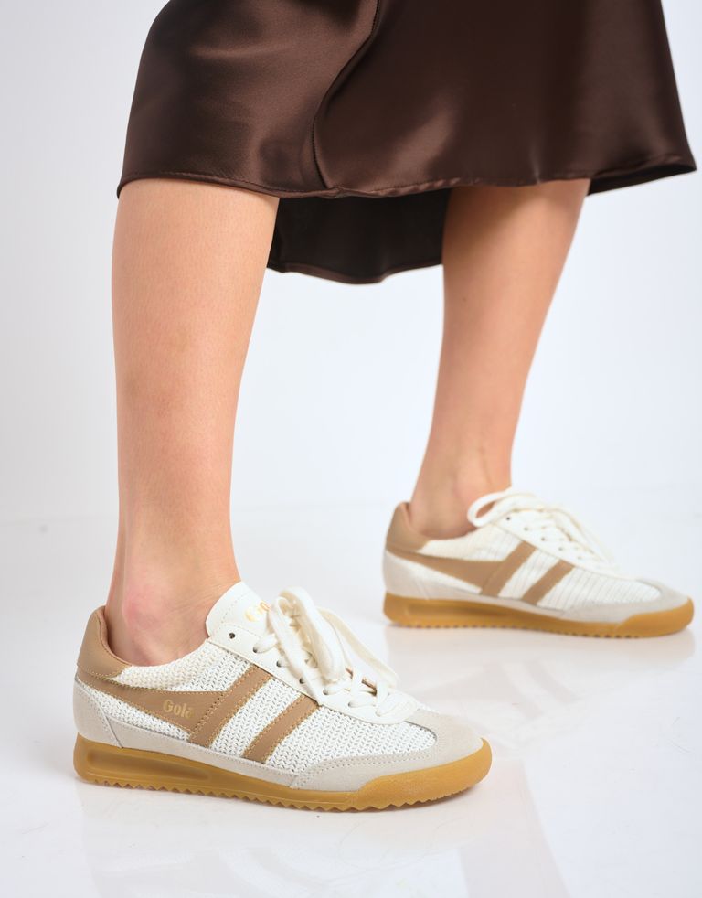 נעלי נשים - Gola - סניקרס TORNADO ZEPHYR - לבן   חום2