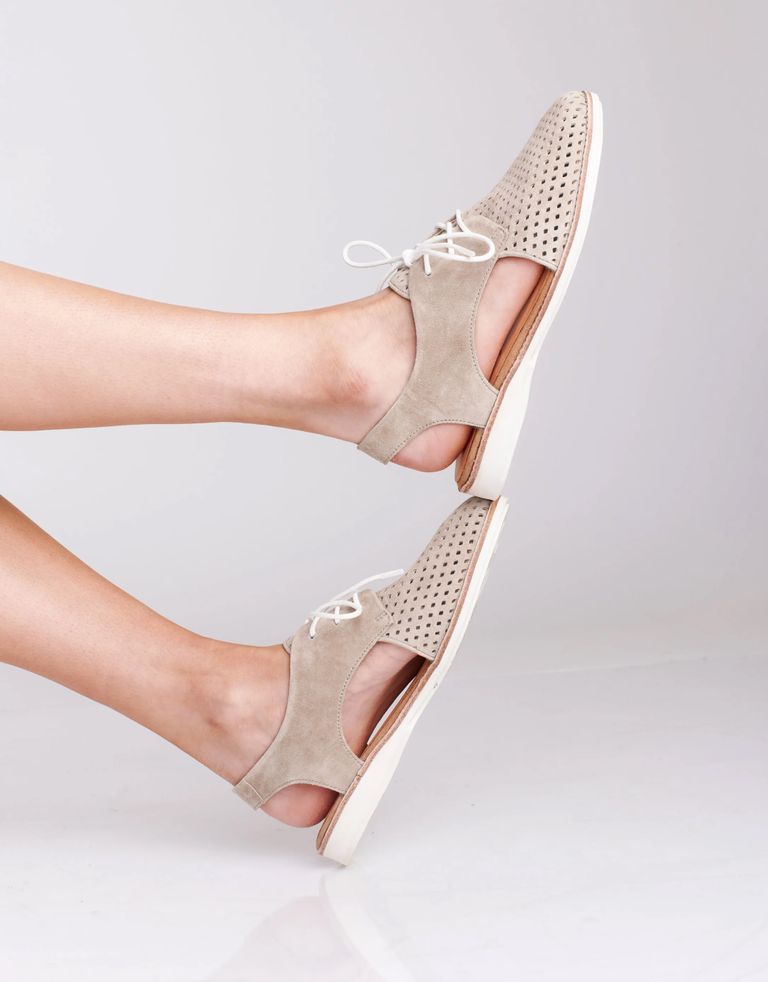 נעלי נשים - Rollie - סנדלי זמש SLINGBACK  PUNC - חום1