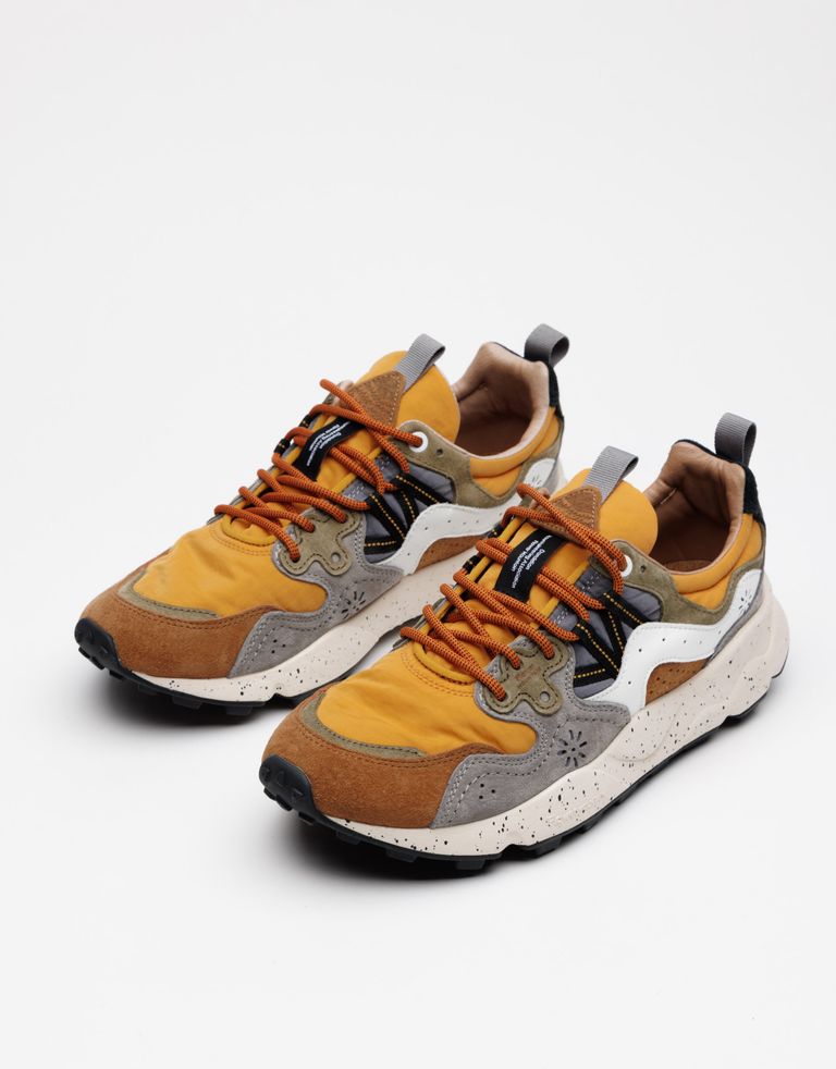 נעלי גברים - Flower Mountain - סניקרס צבעוניות YAMANO - כתום   אפור2