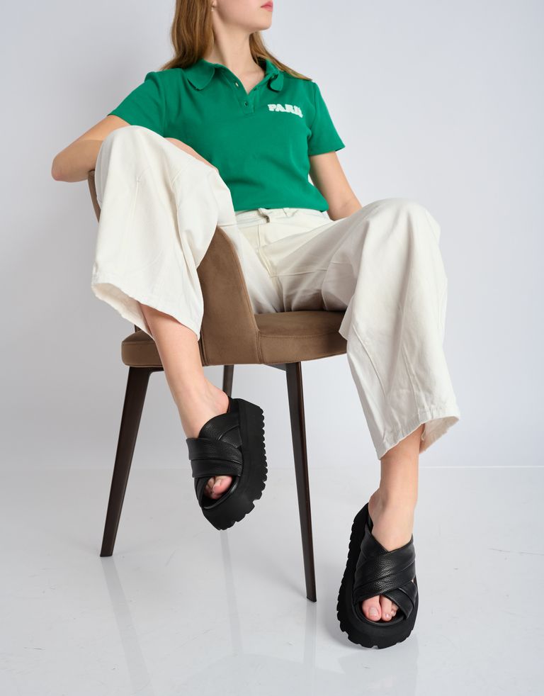 נעלי נשים - Yuko Imanishi - כפכפי פלטפורמה איקס MIA - שחור1