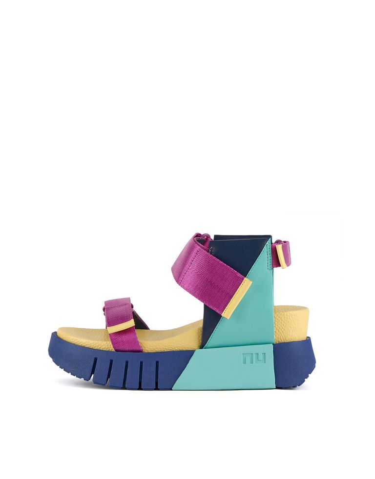 נעלי נשים - United Nude - סנדלי פלטפורמה DELTA RUN - ורוד   צהוב